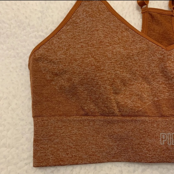 NWT Victoria’s Secret PINK Active Sports Bra Seamless Racerback Orange Size M - Picture 5 of 8